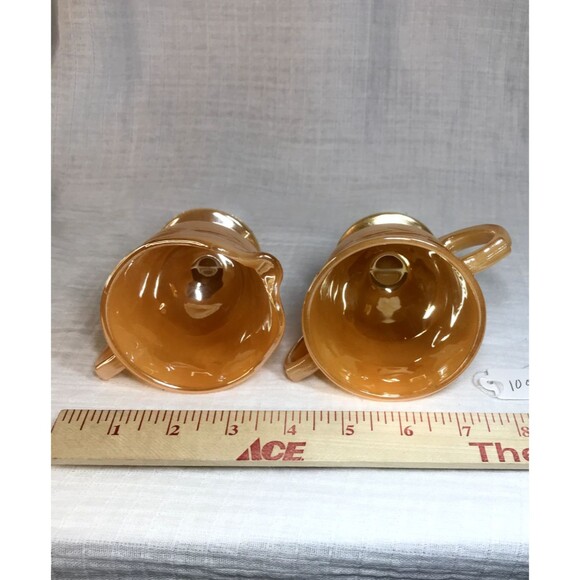 Fire King Peach Luster Laurel Leaf Design Vintage Sugar And Creamer Set - Picture 8 of 9